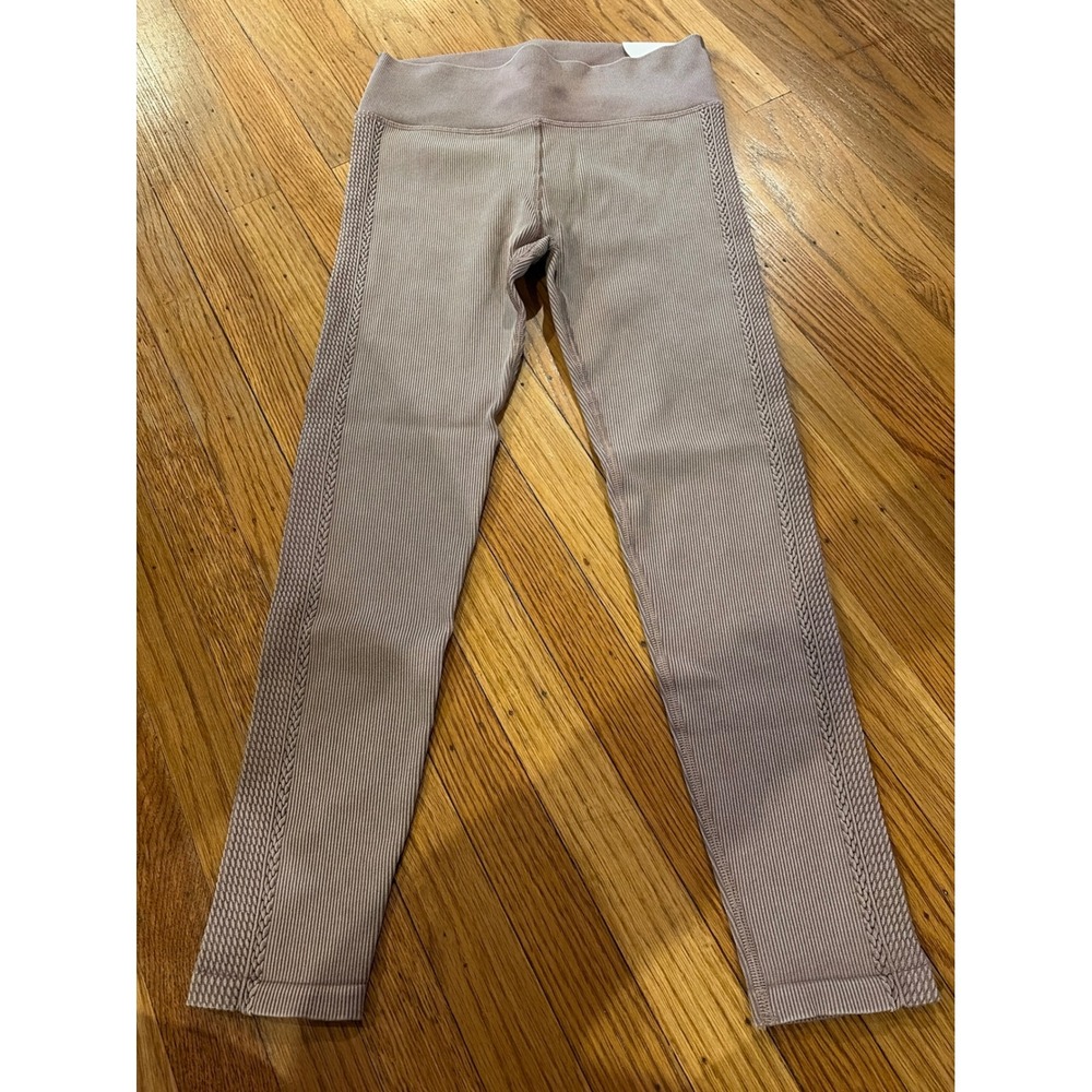 OFFLINE by Aerie Ribbed Seamless Hi-Rise Leggings Mauve Taupe Medium